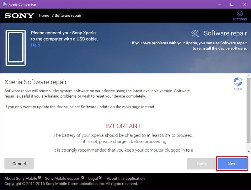 ขั้นตอนซ่อมแซมซอฟต์แวร์ Sony Xperia ด้วยโปรแกรม Xperia Companion เครื่องเปิดไม่ติดหรือติด Boot Loop อยู่ก็ทำได้